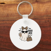 Porte-clés Fantôme Boo Jee Halloween Léopard Nœud Vector Desi (Recto)