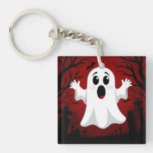 Porte-clés Fantôme de dessin animé adorable dans un Halloween