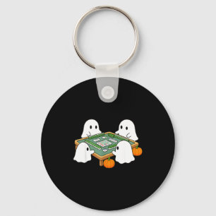 Porte-clés Fantôme d'Halloween jouant au mahjong mahjong effr