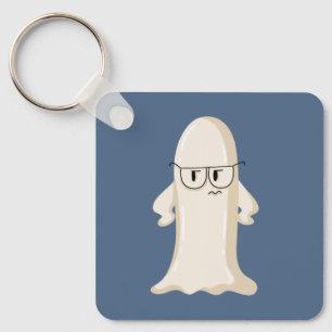 Porte-clés Fantôme grincheux avec lunettes