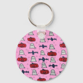 Porte-clés Fantômes d'Halloween rose, chauves-souris et Jack  (Recto)