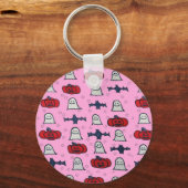 Porte-clés Fantômes d'Halloween rose, chauves-souris et Jack  (Recto)