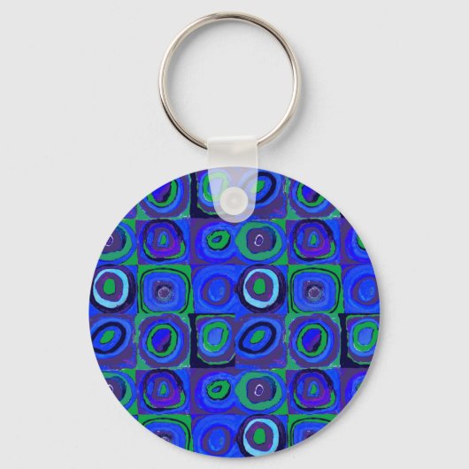 Porte-clés Farbstudie Quadrate Carré Cercles bleus (Recto)