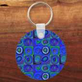 Porte-clés Farbstudie Quadrate Carré Cercles bleus (Recto)