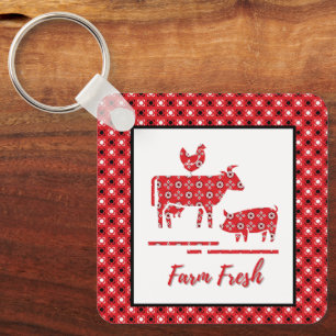 Porte-clés Farm Animals Bandana Print