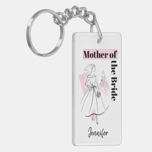 Porte-clés Fashion Bride Rose Mère du rectangle Bride (Devant gauche)