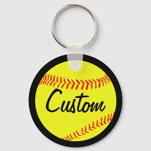 Porte-clés Fastpitball Softball Noir ou Personnalisé Couleur  (Recto)