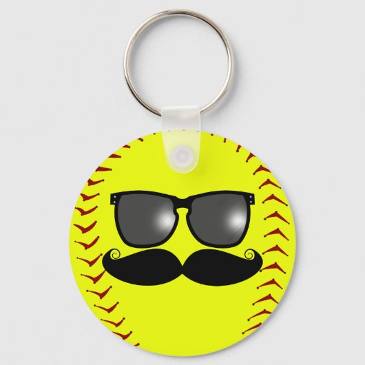 Porte-clés Fastpitch Softball Mustache Porte - clé (Recto)