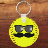 Porte-clés Fastpitch Softball Mustache Porte - clé (Recto)