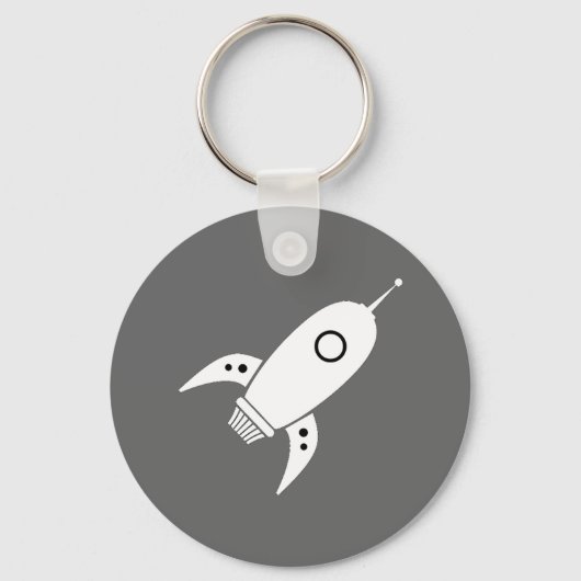 Porte-clés Fat Retro Rocket Ship Blanc (Recto)