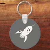 Porte-clés Fat Retro Rocket Ship Blanc (Recto)