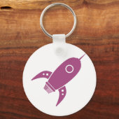 Porte-clés Fat Retro Rocket Ship Rose (Recto)
