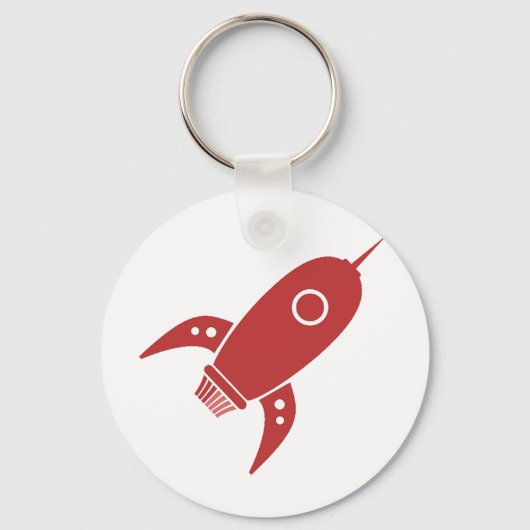 Porte-clés Fat Retro Rocket Ship Rouge (Recto)