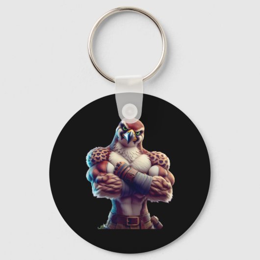Porte-clés Faucon Flexing ventilateur Lover Bodybuilding Gym (Recto)