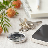 Porte-clés Faune Gris Loup et conception forestière (Côté)