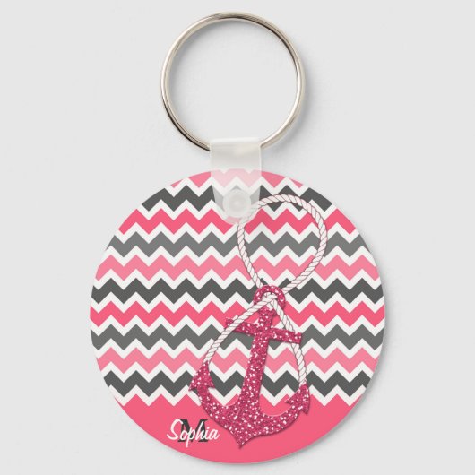 Porte-clés fausse parties scintillant ancre nautique symbole  (Recto)