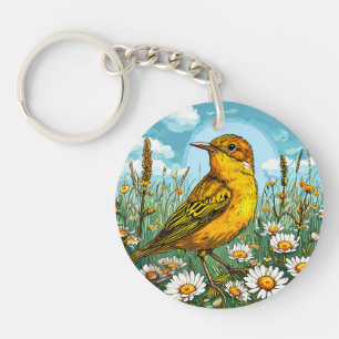 Porte-clés Fauvette de Blyth colorée