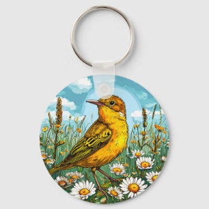 Porte-clés Fauvette de Blyth colorée