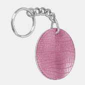Porte-clés Faux alligator rose animal (Devant gauche)