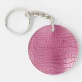 Porte-clés Faux alligator rose animal (Devant)