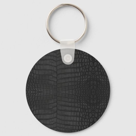 Porte-clés Faux Crocodile noir en cuir Imprimer (Recto)
