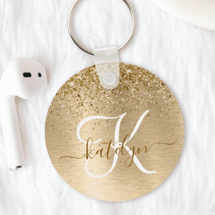 Porte-clés Faux Gold brossé Parties scintillant métallique Im