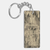 Porte-clés Faux Gold Camouflage Glitter Metallic Camo Name (Devant gauche)