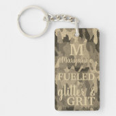 Porte-clés Faux Gold Camouflage Glitter Metallic Camo Name (Devant)