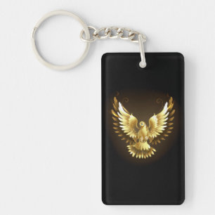Porte-clés Faux Gold Foil Peace Dove en noir
