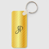 Porte-clés Faux Gold Monogramme Élégant Modèle moderne (Verso)