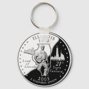 Porte-clés Faux Illinois State Quarter