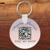 Porte-clés Faux Parties scintillant Business QR Code Monogram (Recto)
