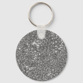 Porte-clés Faux Parties scintillant en argent Texture Look &  (Verso)