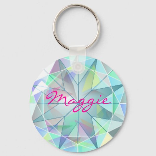 Porte-clés Faux Rhinestone Gemstone Nom du Porte - clé (Recto)