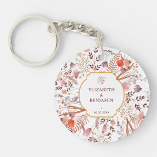 Porte-clés Faveur de mariage aux fleurs sauvages Bohème chic