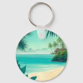 Porte-clés Faveur de mariage sur la plage personnalisée (Verso)