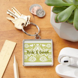 Porte-clés Faveurs de mariage florales vintage blanches