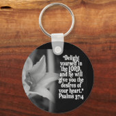 PORTE-CLÉS FAVORITE BIBLE SCRIPTURE PSALM 37:4 (Recto)