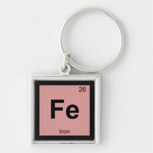 Porte-clés Fe - Chimie du fer Élément de symbole de table p