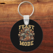 Porte-clés Feast Mode Turkey Football Thanksgiving Funny Vint (Recto)