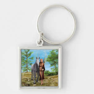 Porte-clés Fée avec licorne