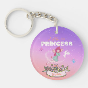 Porte-clés 👸 Fée brillante Princesse Nom personnalisé  