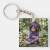 Porte-clés Fée Dans Le Violet (Devant)