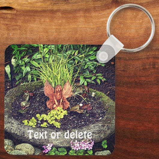 Porte-clés Fée Dans Un Jardin Nature Personnalisée (Verso)