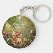 Porte-clés Fée de champignons mignonnes dans la forêt (Dos)