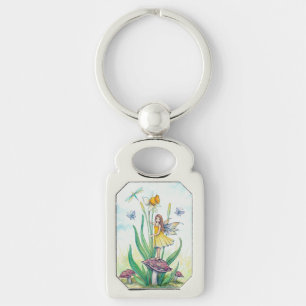 Porte-clés Fée de la fleur de jonquille Fantastique Art
