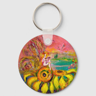 Porte-clés FÉE DES TOURNESOLS jaune rose noir