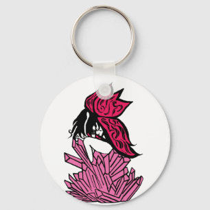 Porte-clés Fée en cristal rose