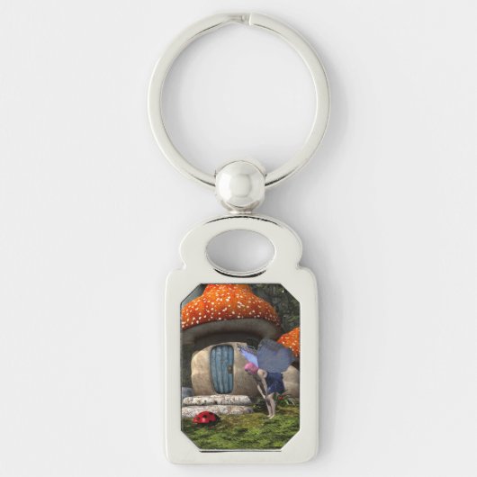 Porte-clés Fée mignonne à cheveux roses rencontre Ladybug (Devant)