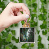 Porte-clés Fées de la forêt et château de la cascade (main)